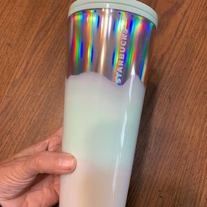 Starbucks holographic mint white tumbler G